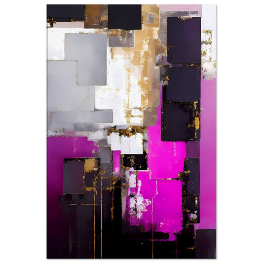 Abstract Blocks of Pink Canvas Wall Art Print