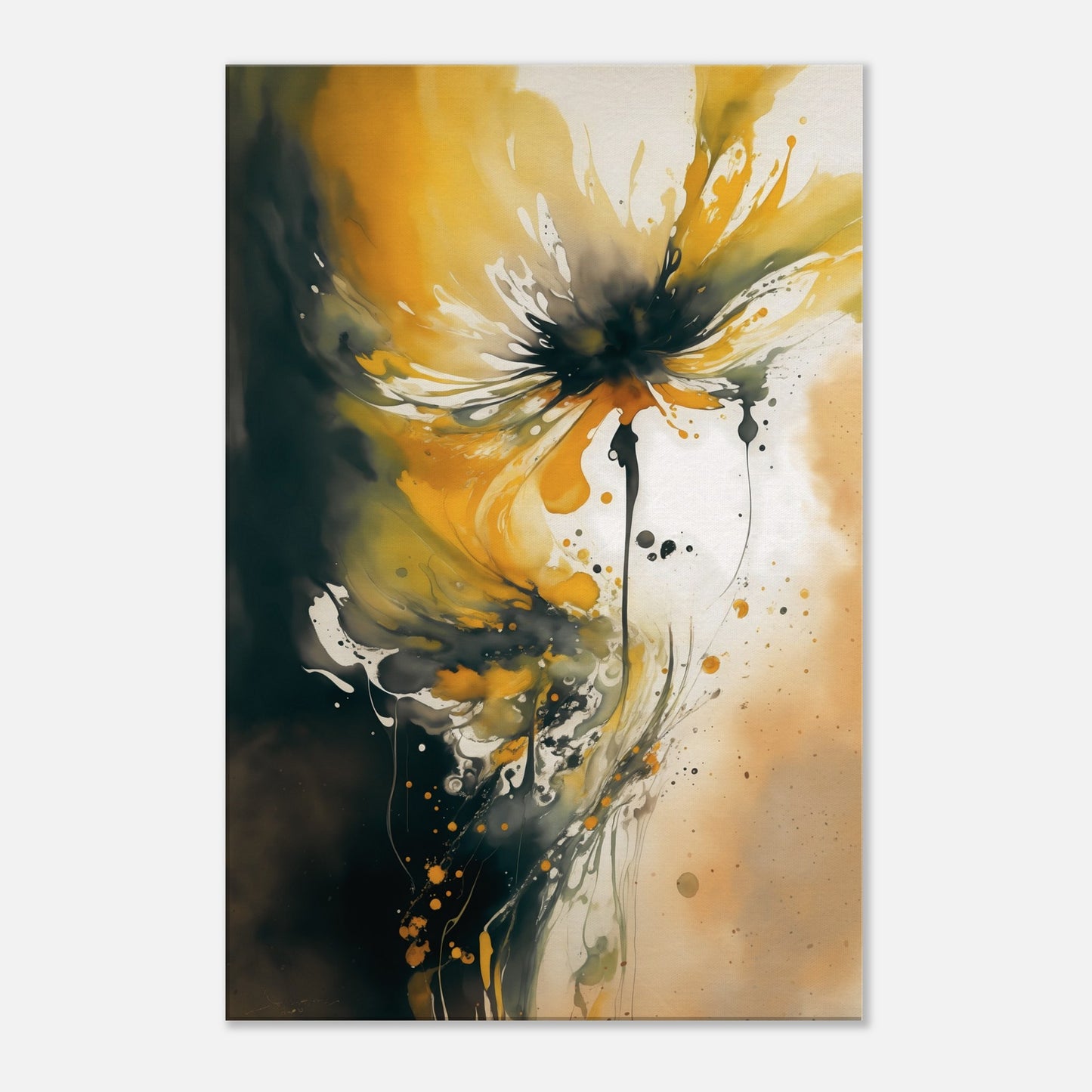 Abstract Daisy Canvas Wall Art Print