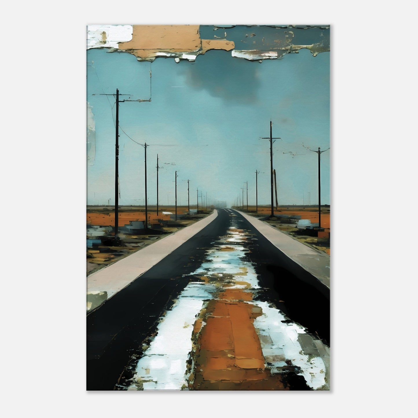 Long Road Route 66 Canvas Wall Art Print