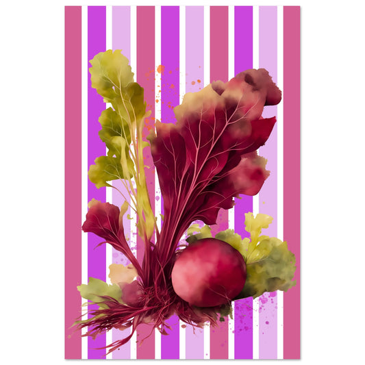 Striped Beetroot Wall Art Poster Print