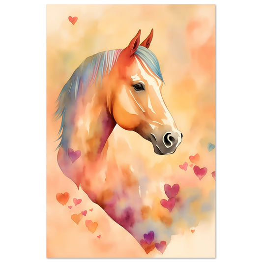 Horse Hearts Wall Art Poster Print