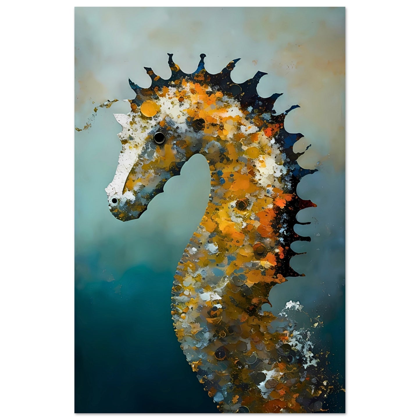 Abstract Seahorse Wall Art Poster Print