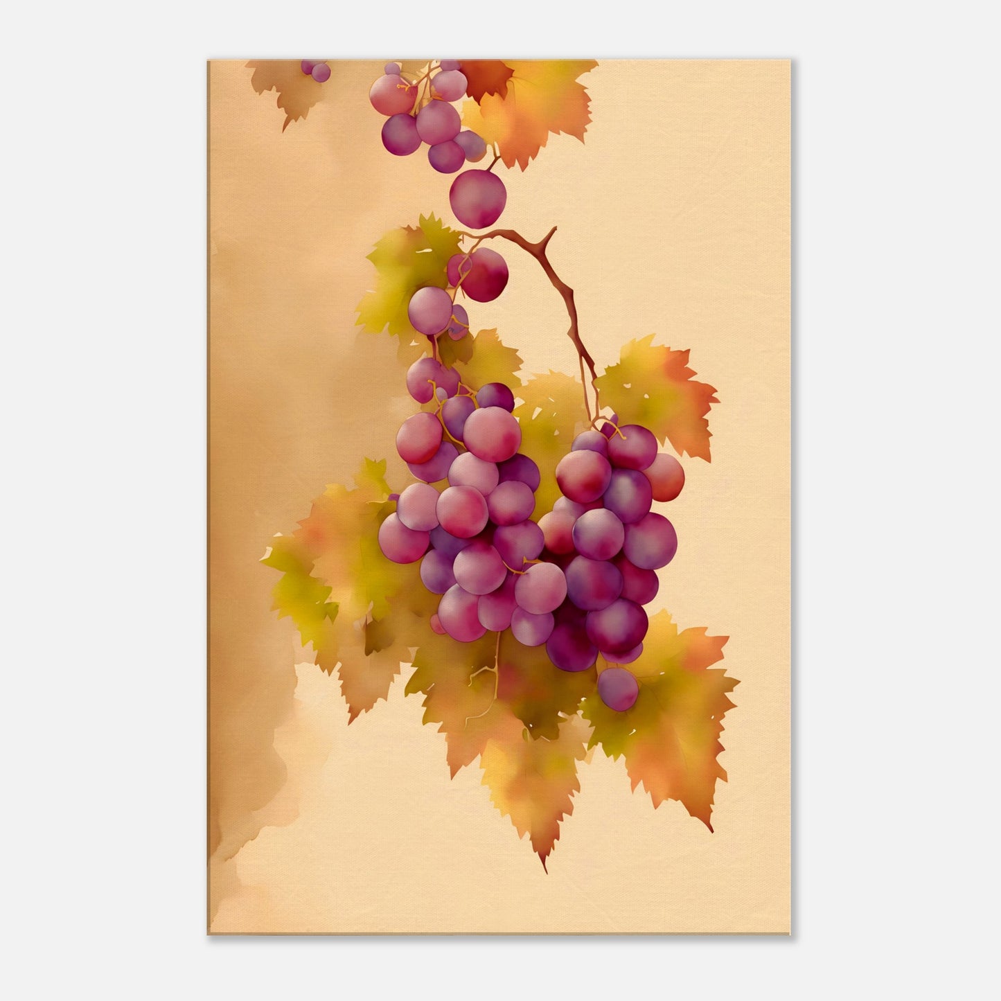 Winey Grapes Canvas Wall Art Print