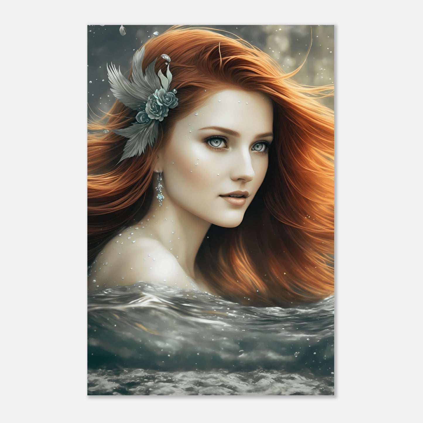 North Sea Coastal Mermaid Wall Art Poster Print