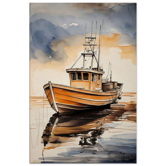 Sea Fishing Boat Canvas Wall Art Print