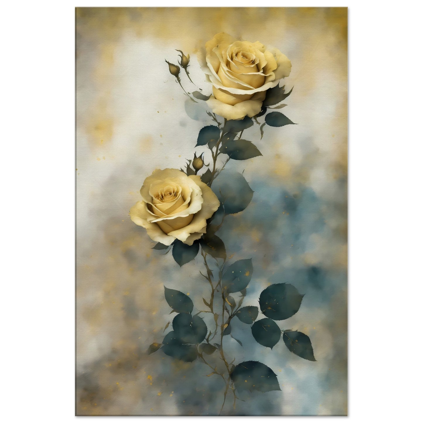 Melody of Yellow Roses Canvas Wall Art Print