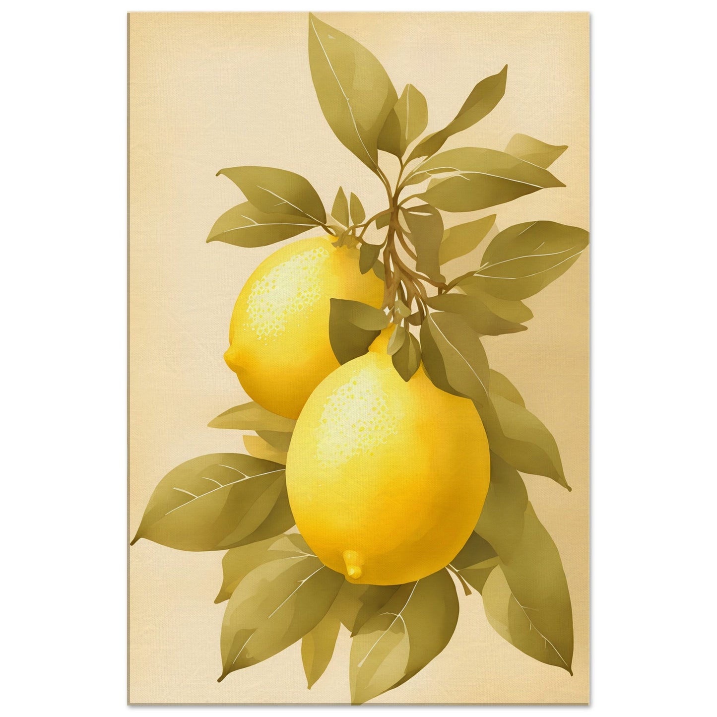 Pair Of Lemons Canvas Wall Art Print