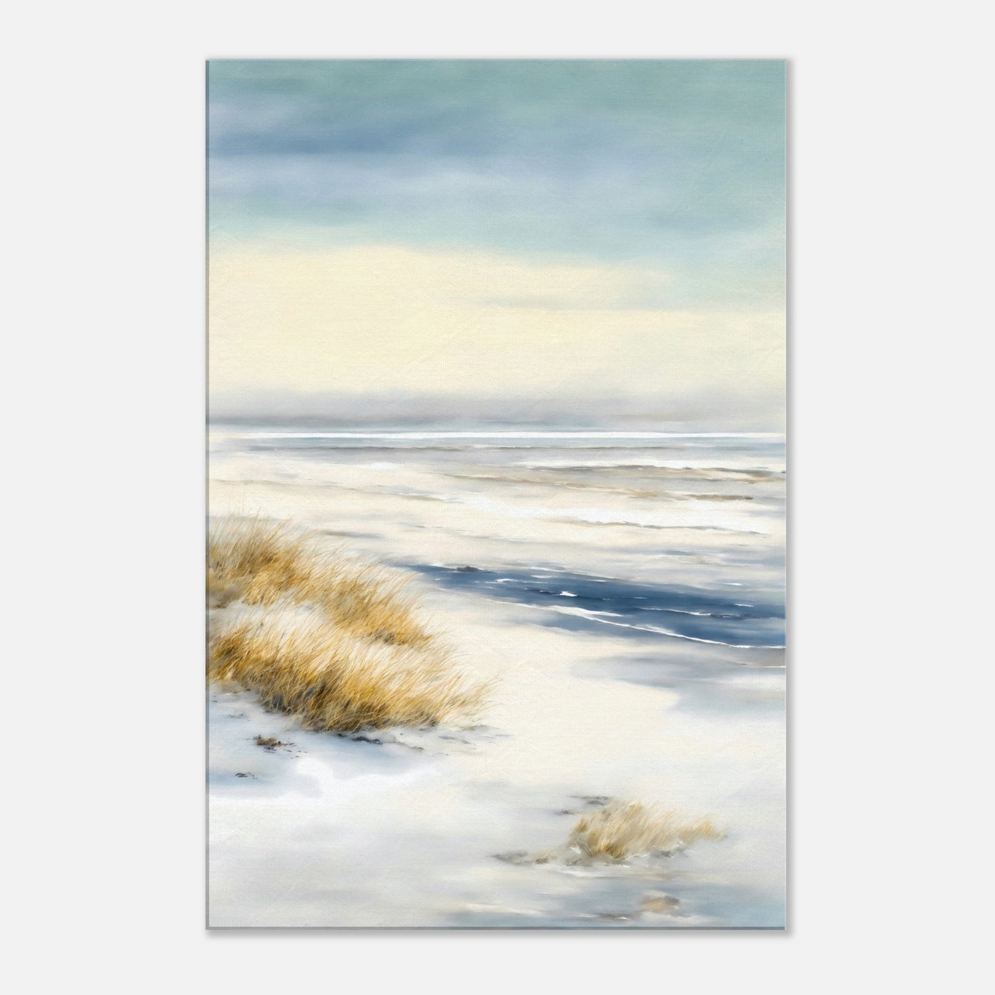 Snowy Beach View Canvas Wall Art Print