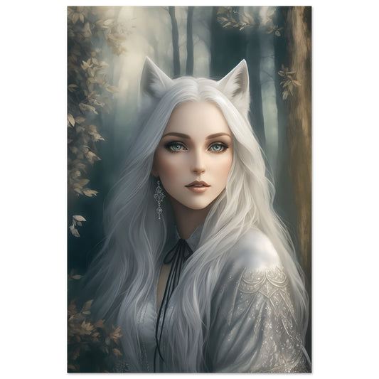 Lady Vixen White Fox Wall Art Poster Print