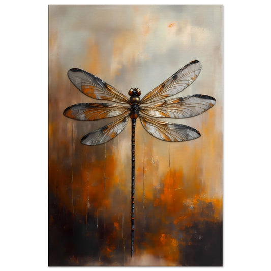 Amber Dragonfly Canvas Wall Art Print