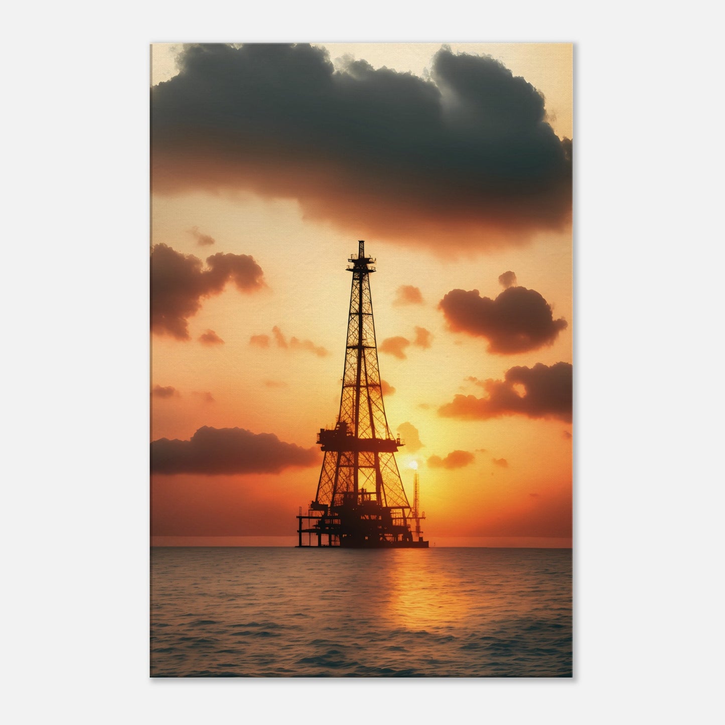 Sea Oil Rig Canvas Wall Art Print