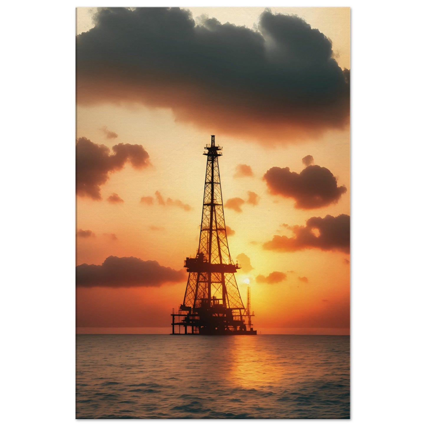 Sea Oil Rig Canvas Wall Art Print