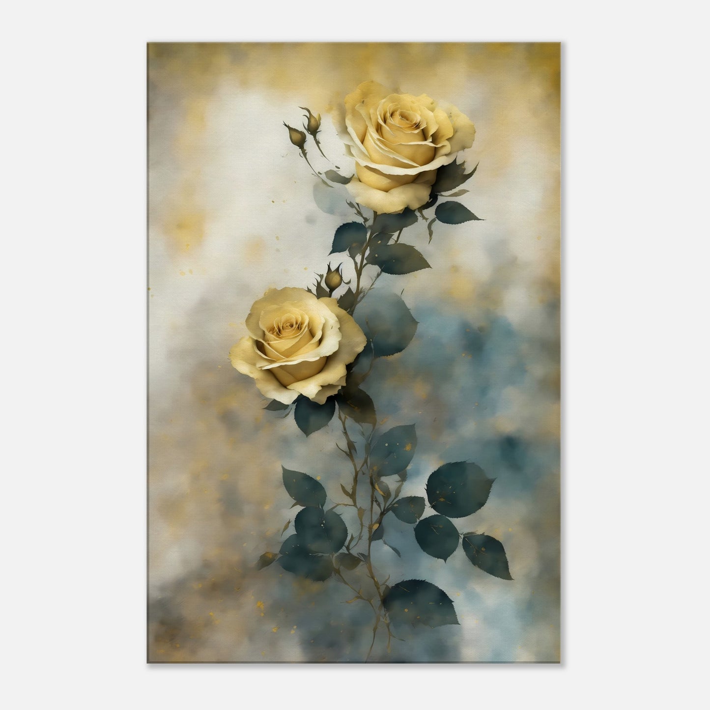 Melody of Yellow Roses Canvas Wall Art Print