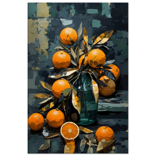 Vase of Oranges Canvas Wall Art Print