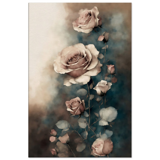 Blush Pink Roses Canvas Wall Art Print