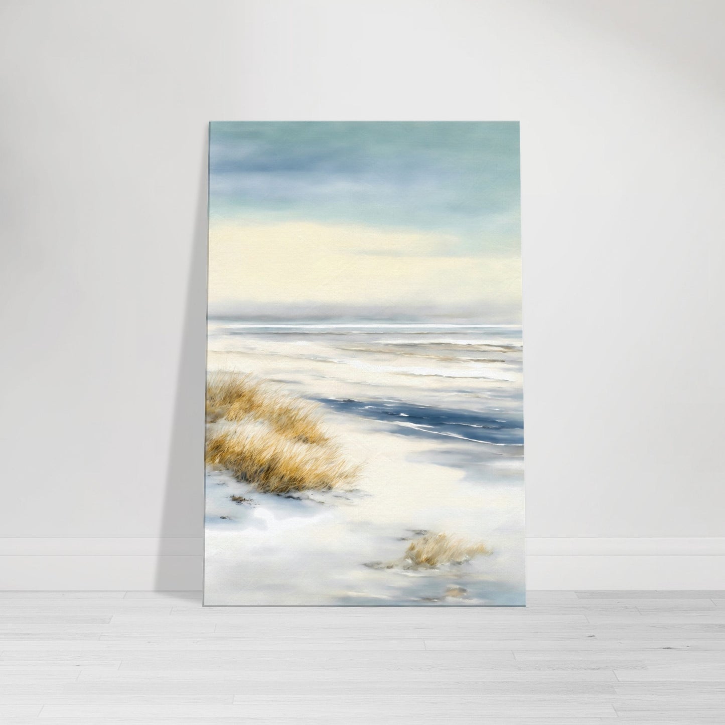 Snowy Beach View Canvas Wall Art Print