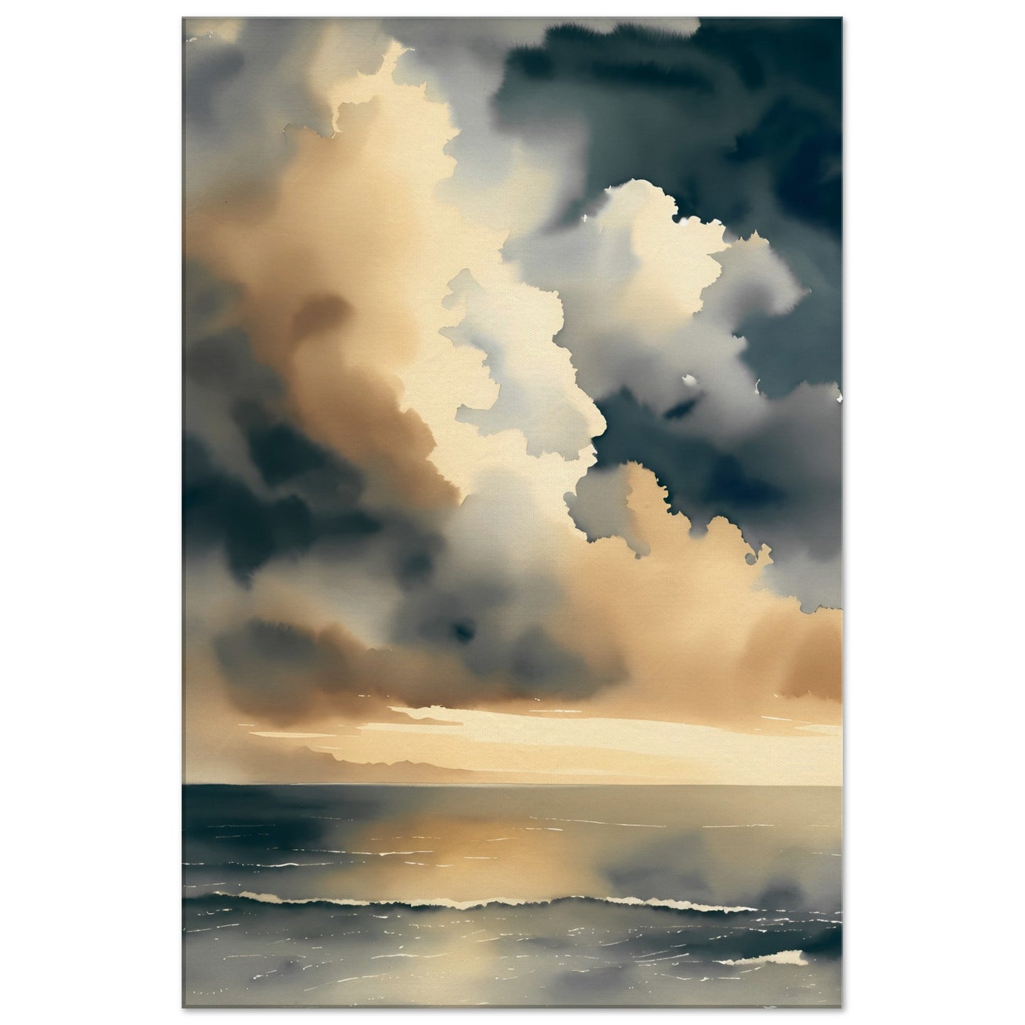 Gathering Storm Seascape Canvas Wall Art Print