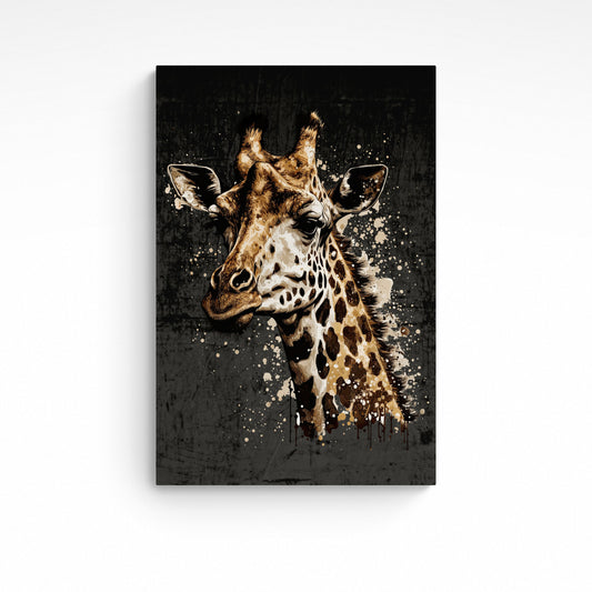 Portrait illustration of the graceful giraffe, one of the most amazing of the wild animals of Africa.