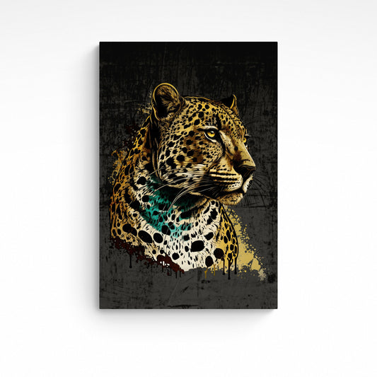 A portrait illustration of the majestic leopard, the most captivating of wild animals