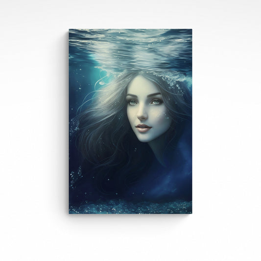 'Mermaid Mirage' is an eye-catching print that adds a touch of whimsy and mystery to any bathroom space, creating a unique atmosphere of magical wonder. Size : 24 inches wide x 36 inches high. Unframed Poster Print