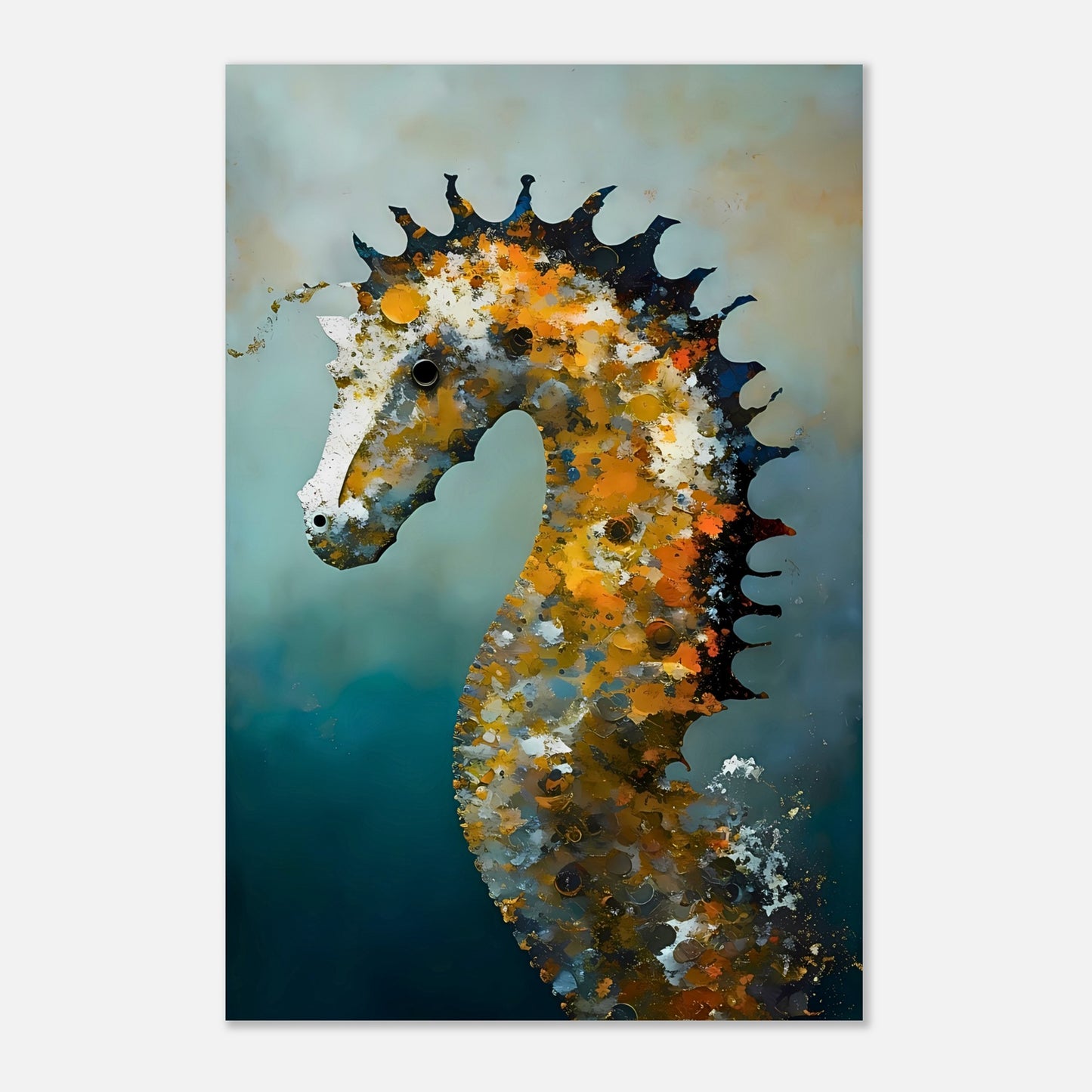 Abstract Seahorse Wall Art Poster Print