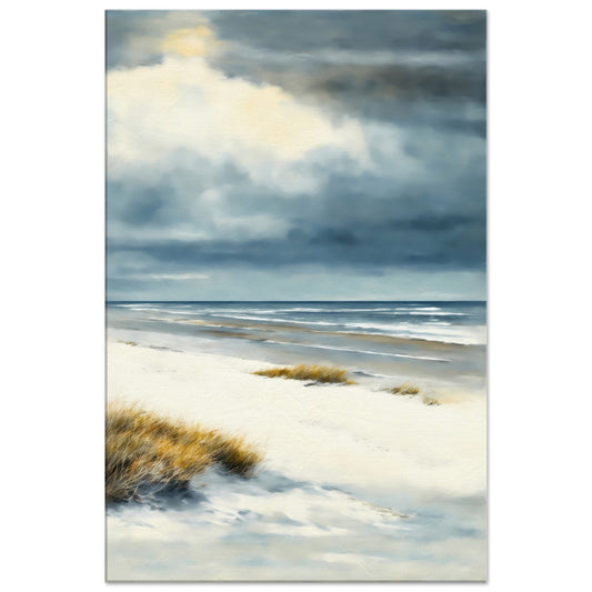 Snowy Beach Canvas Wall Art Print