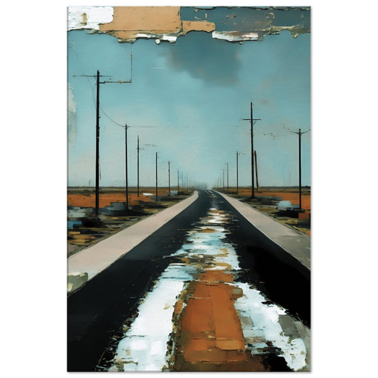 Long Road Route 66 Canvas Wall Art Print