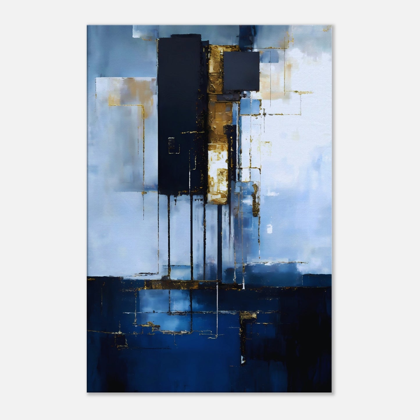 Blue Abstract Canvas Wall Art Print