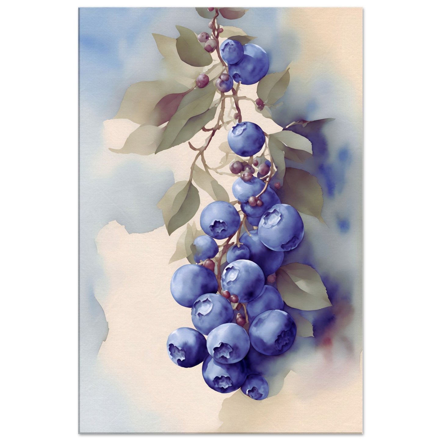 Blueberries Canvas Wall Art Print