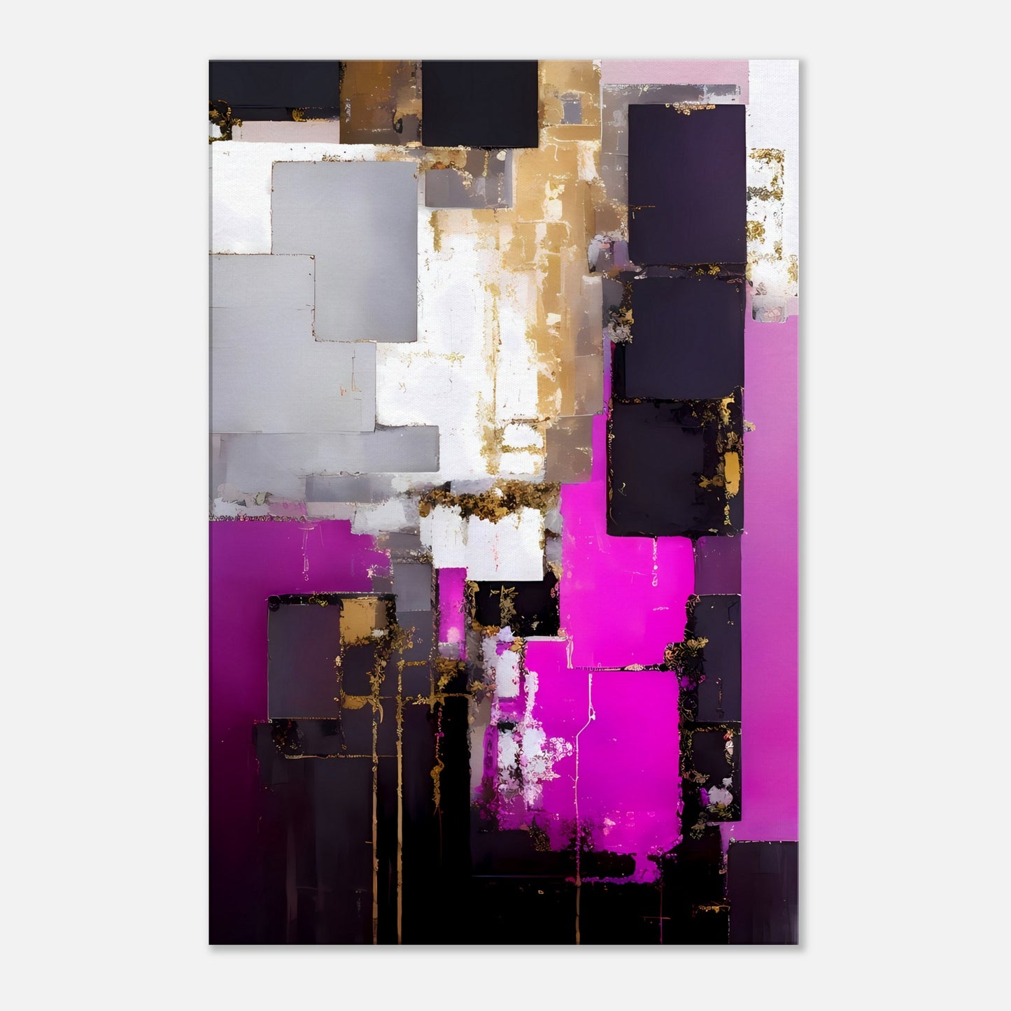 Abstract Blocks of Pink Canvas Wall Art Print