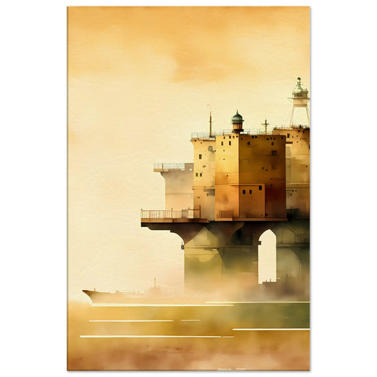 Sea Fort Traffic Canvas Wall Art Print