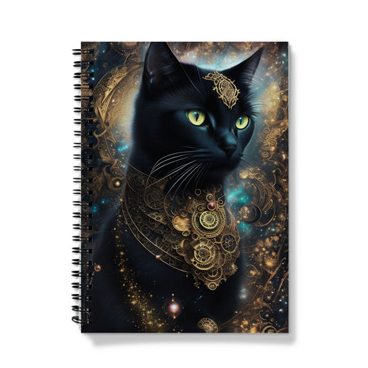 Galactic Filigree Black Cat Notebook